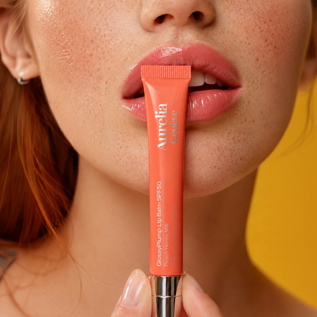 Aurelia Geneve Glossy Plump Lip Balm Spf50 - Peach Honey Milk