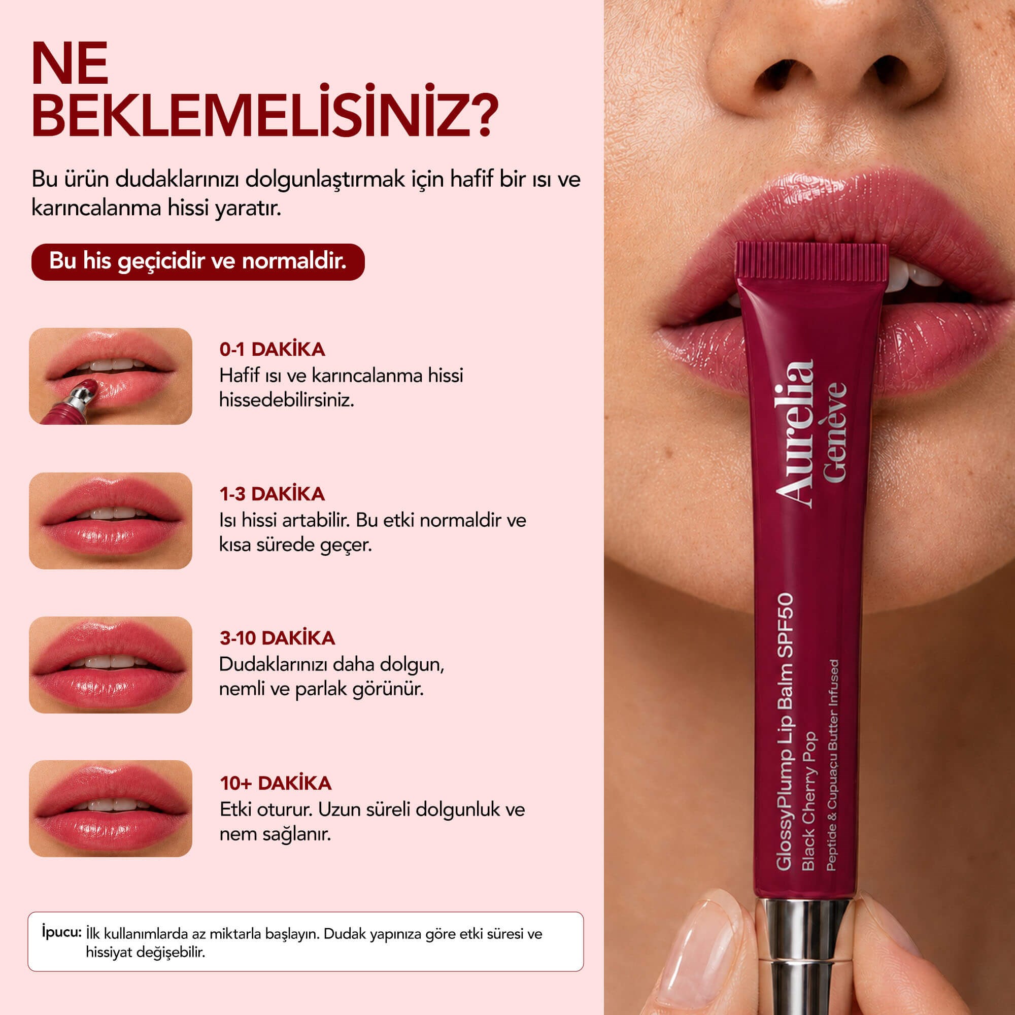 Aurelia Geneve Glossy Plump Lip Balm Spf50 - Black Cherry Pop