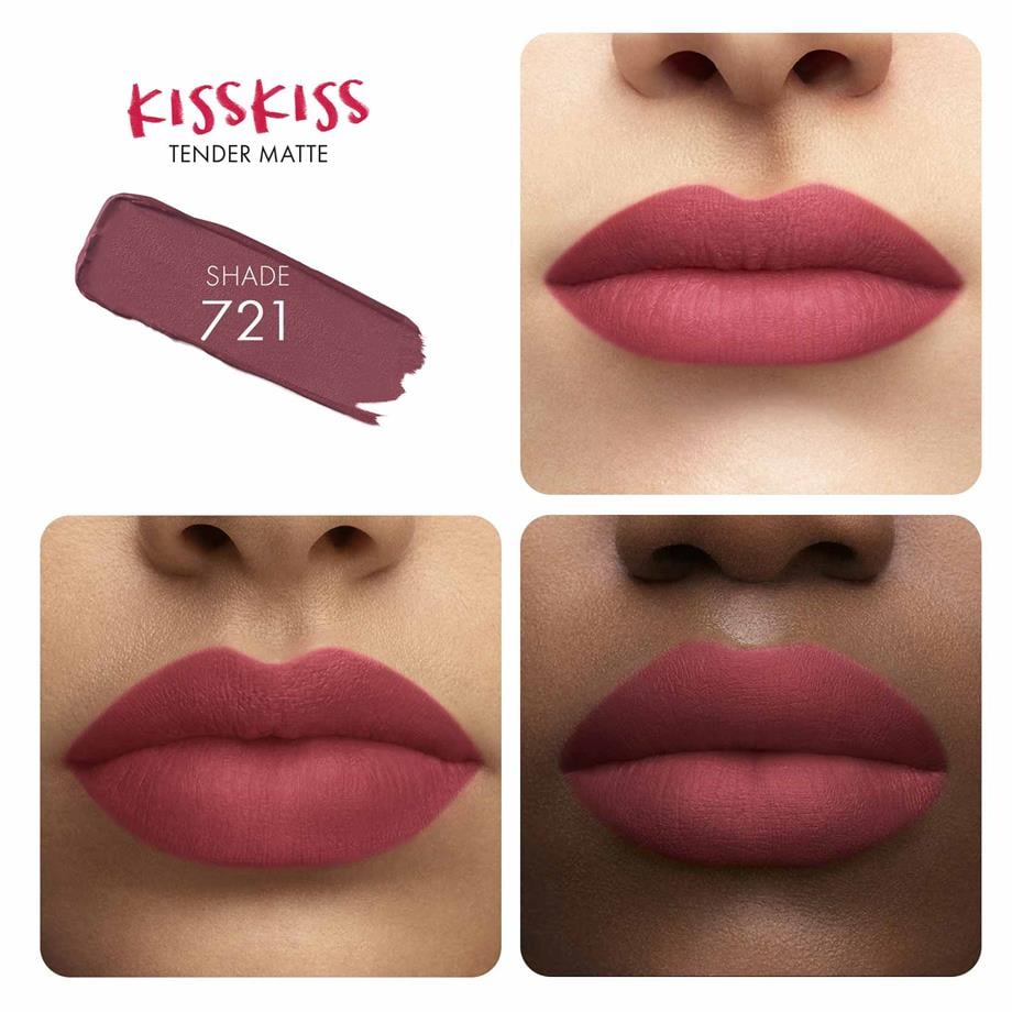 GuerlainKiss Kiss Lips Tender Matte 721 Dear Rose