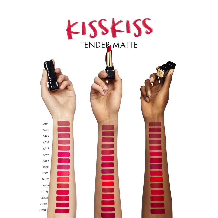 GuerlainKiss Kiss Lips Tender Matte  777 Eternal Red