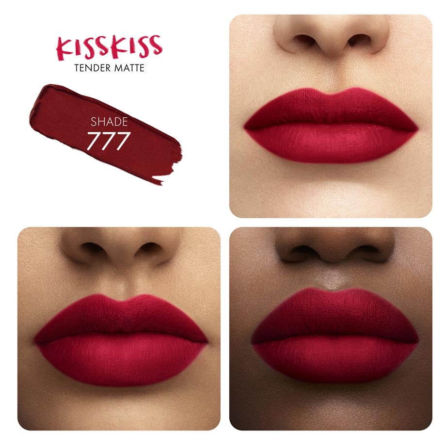 GuerlainKiss Kiss Lips Tender Matte  777 Eternal Red