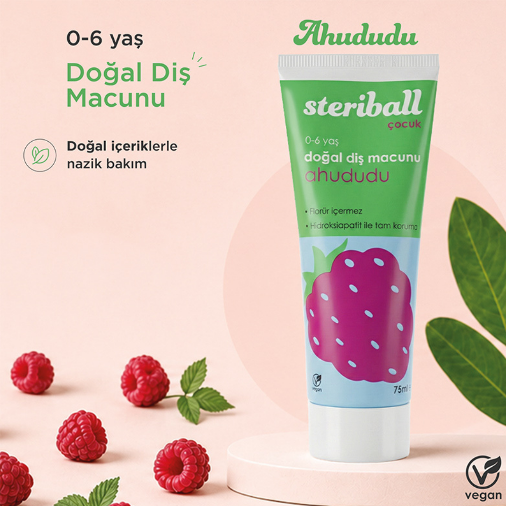 SteriballDoğal Diş Macunu 0-6 Yaş - Ahududu