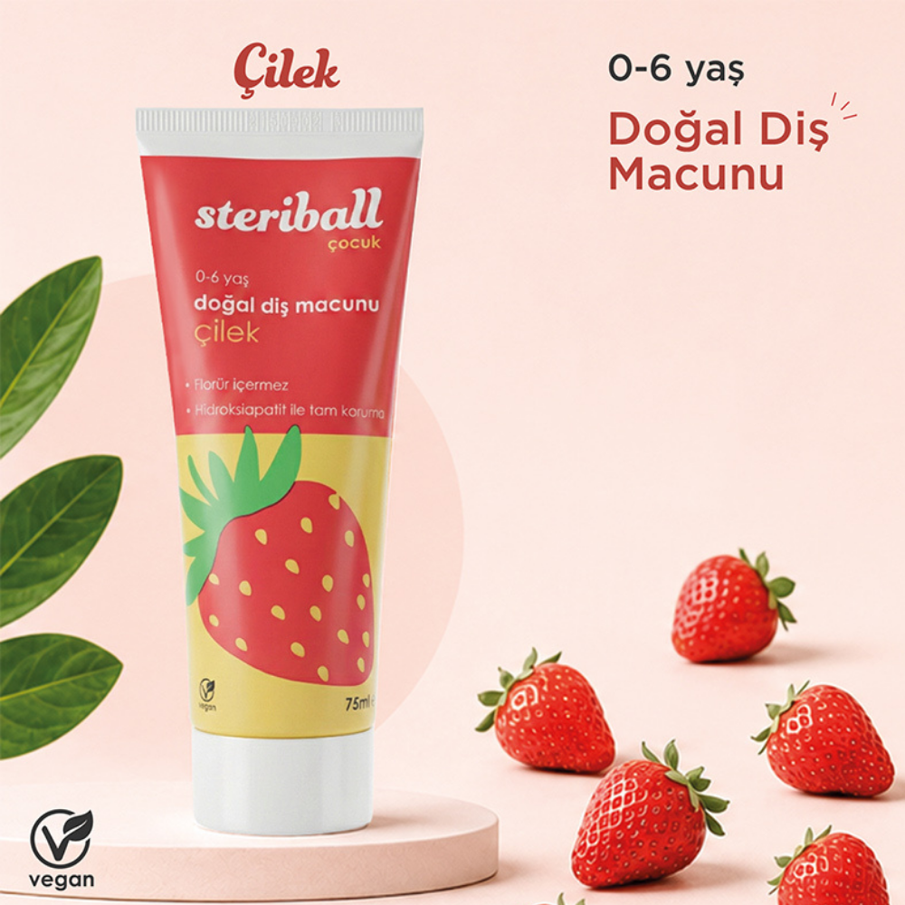 SteriballDoğal Diş Macunu 0-6 Yaş - Çilek