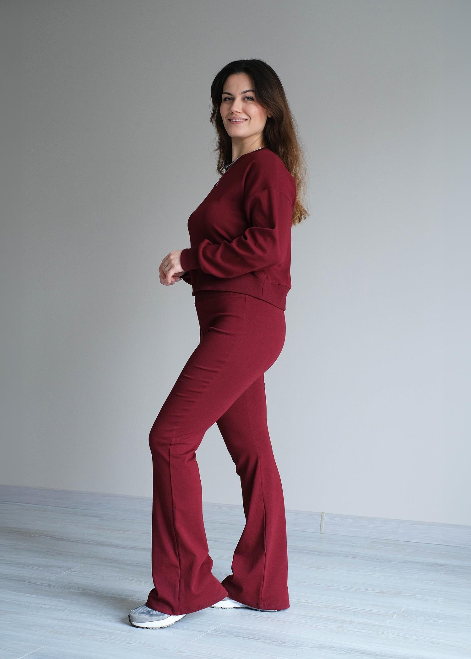 Bershka Ribanalı Takım Bordo