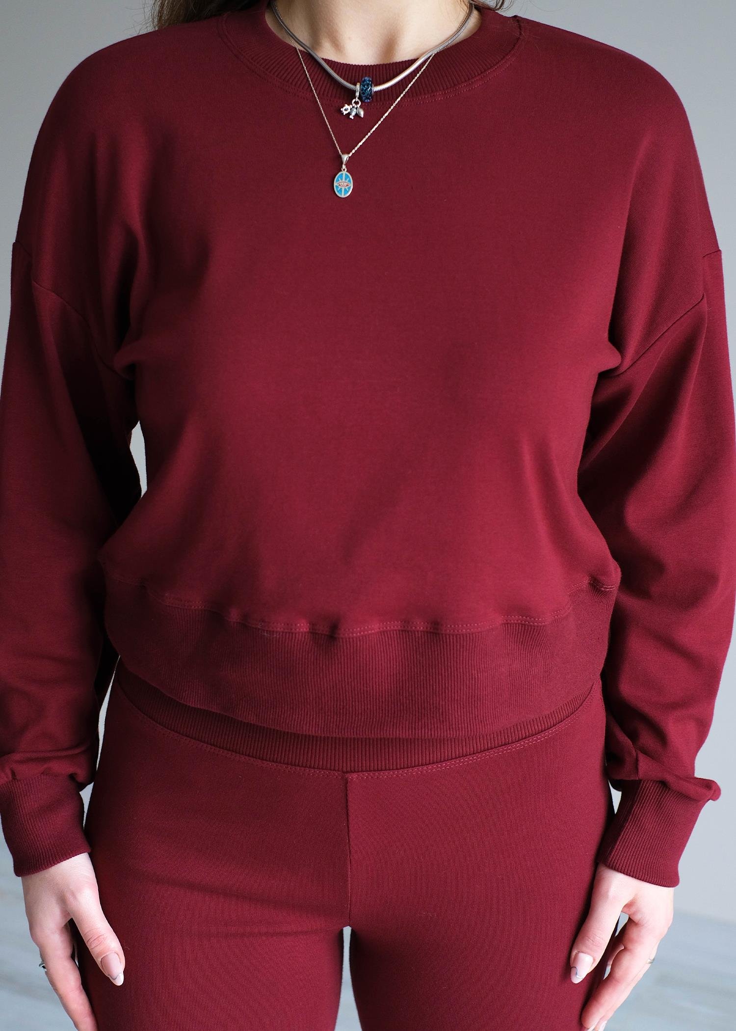 Bershka Ribanalı Takım Bordo