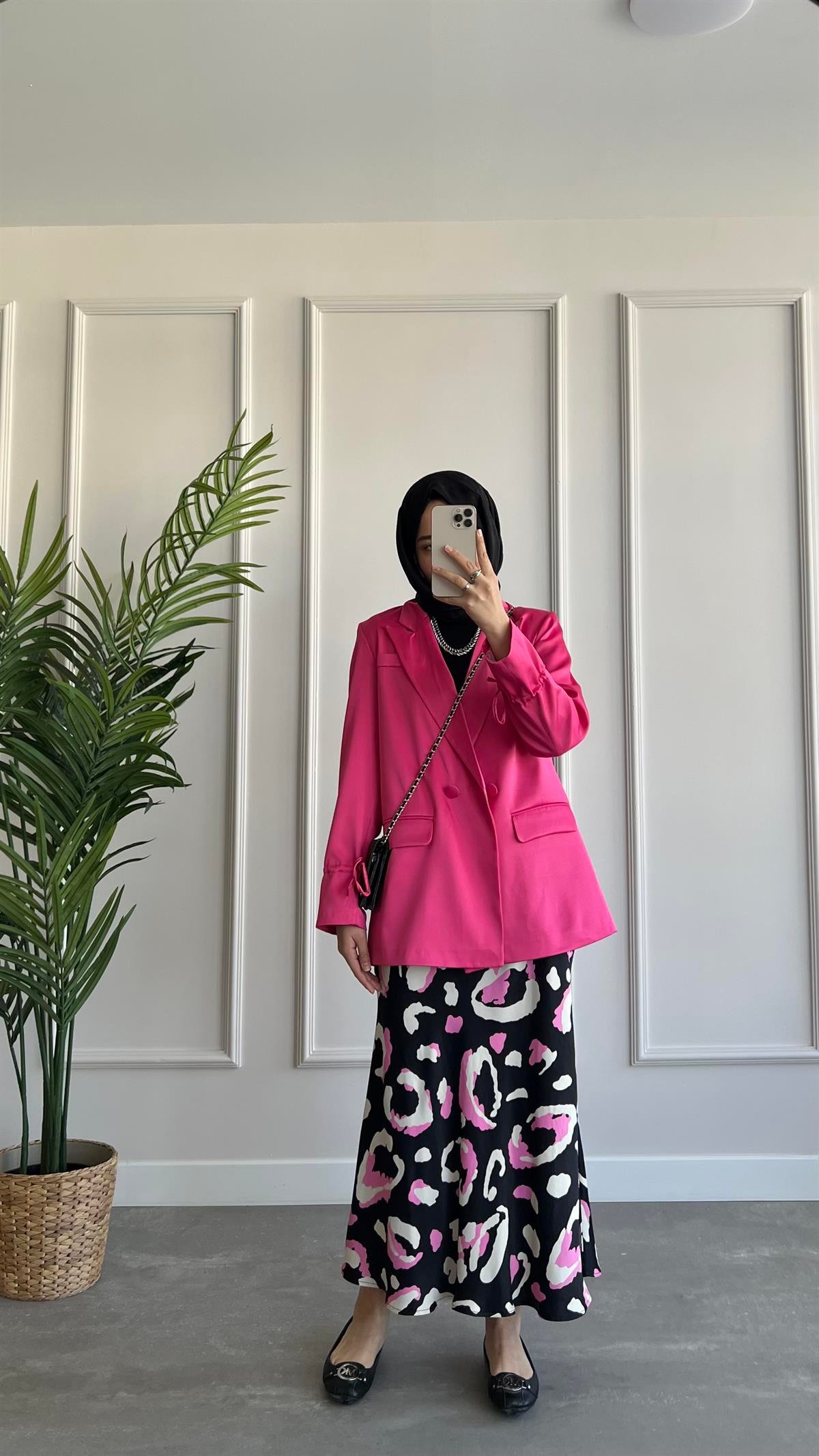  Saten Blazer Ceket 