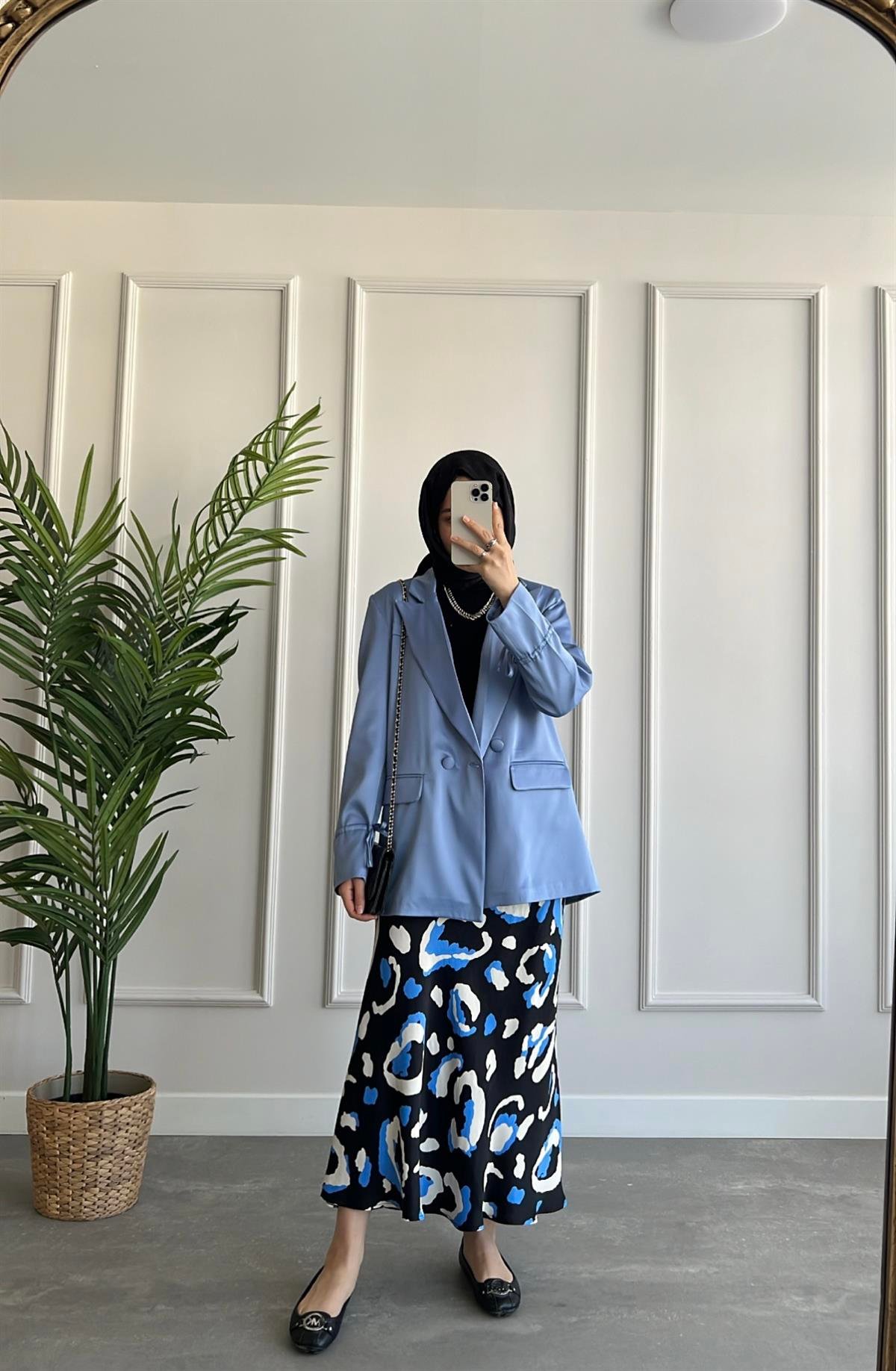  Saten Blazer Ceket 