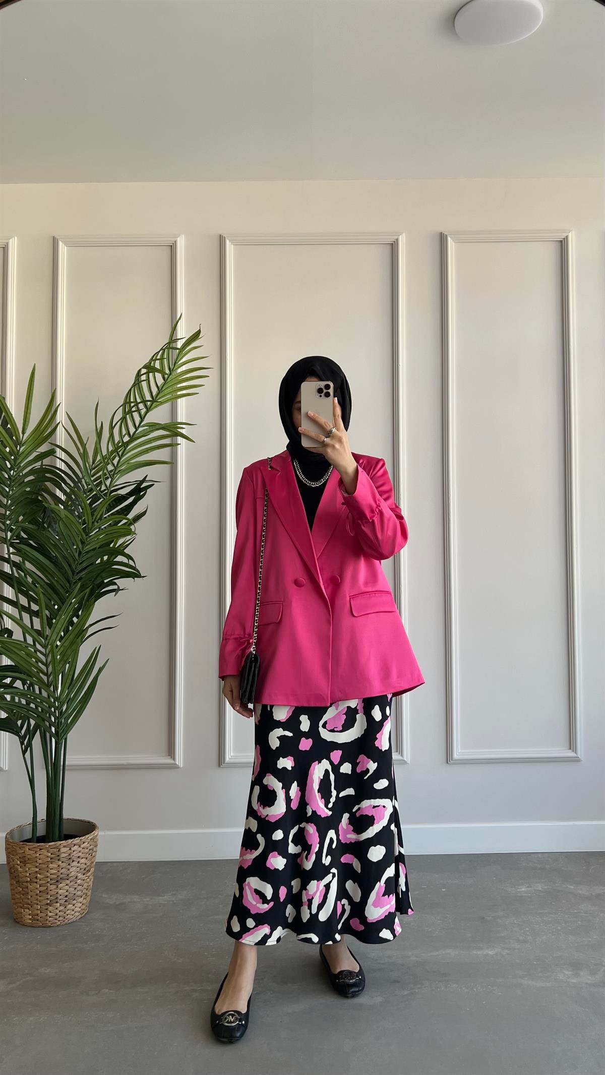  Saten Blazer Ceket 