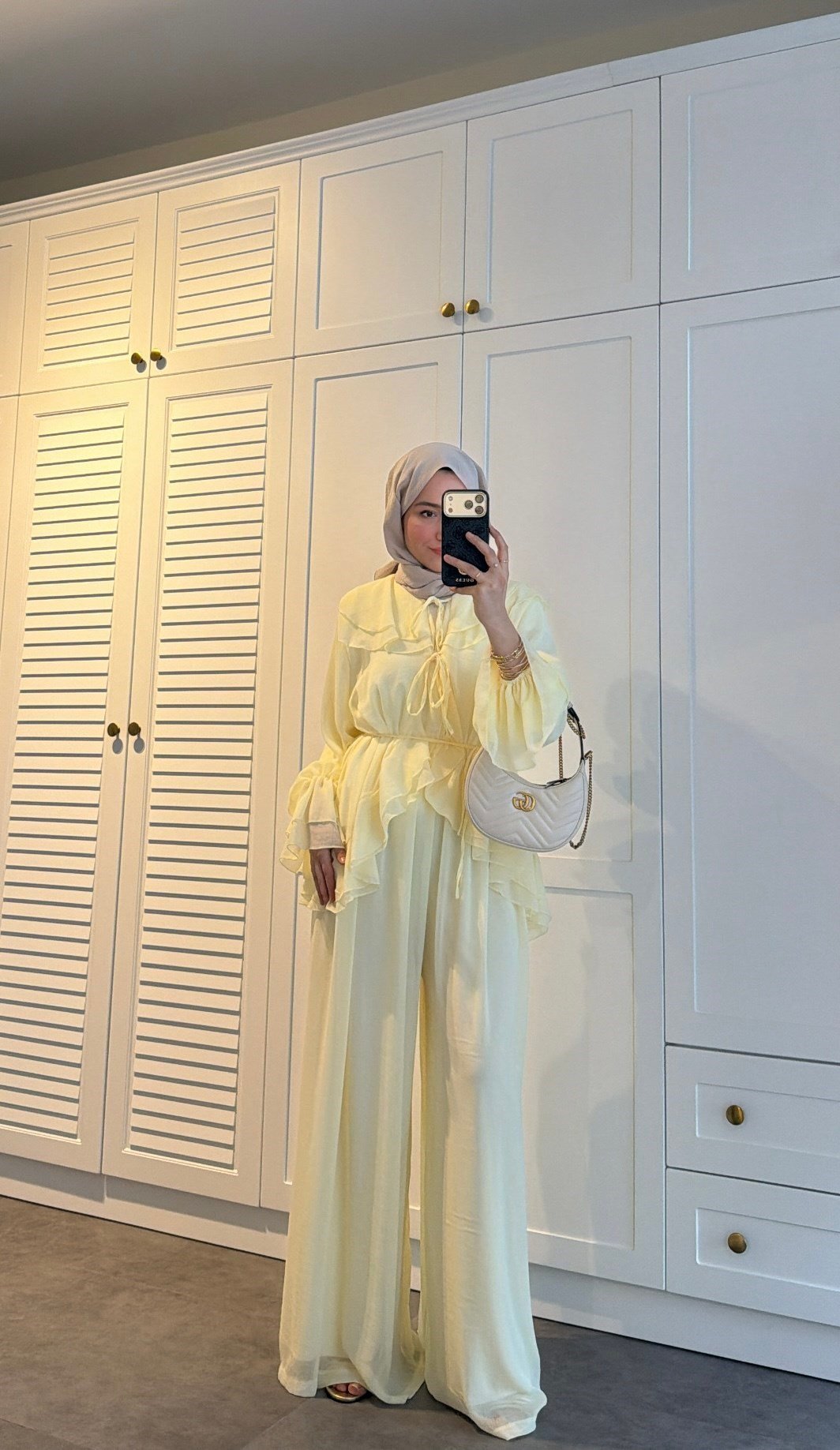  Şifon Pantolonlu Takım Butter Yellow