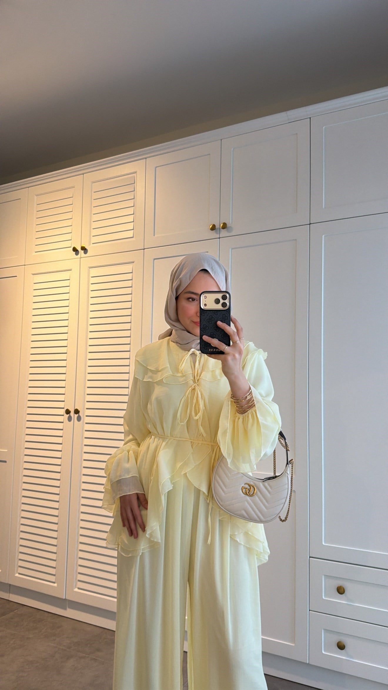  Şifon Pantolonlu Takım Butter Yellow