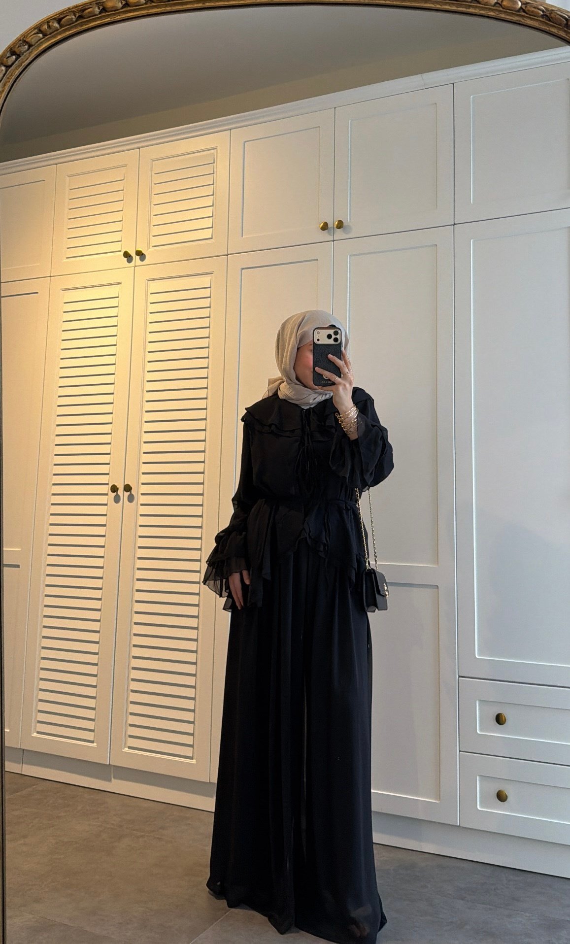  Şifon Pantolonlu Takım Siyah