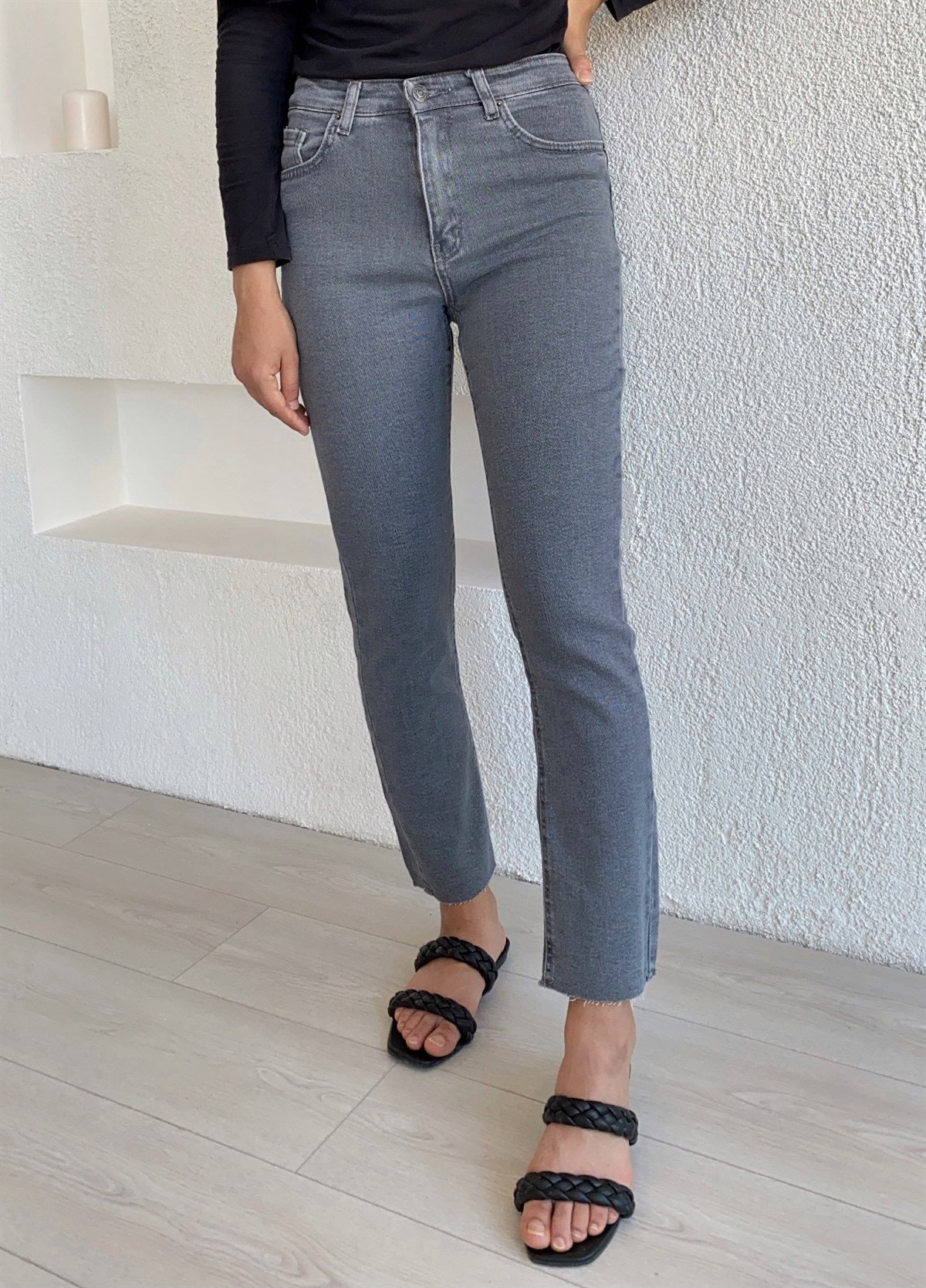 Açık Füme Mom Fit Jean