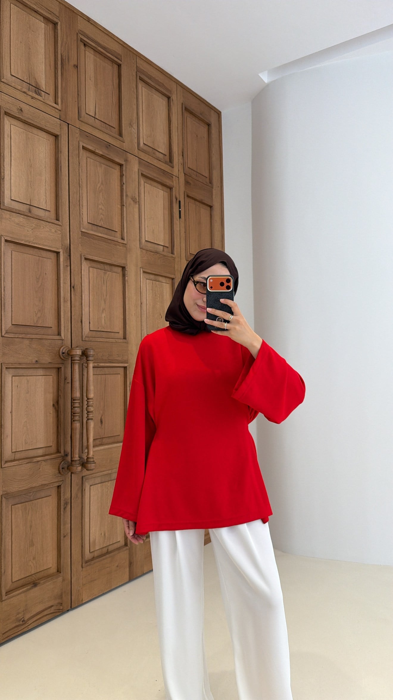 Alin Bağlamalı Tunik Kırmızı 