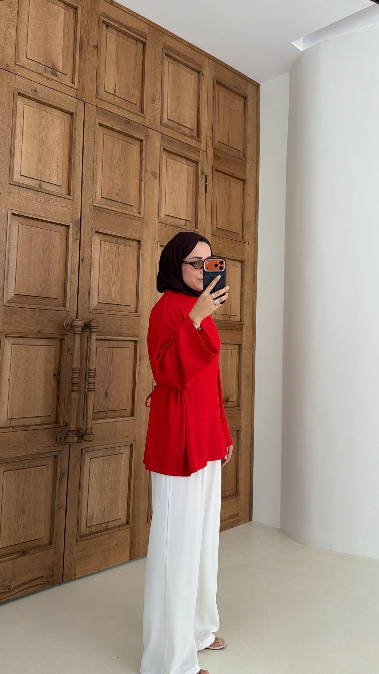 Alin Bağlamalı Tunik Kırmızı 