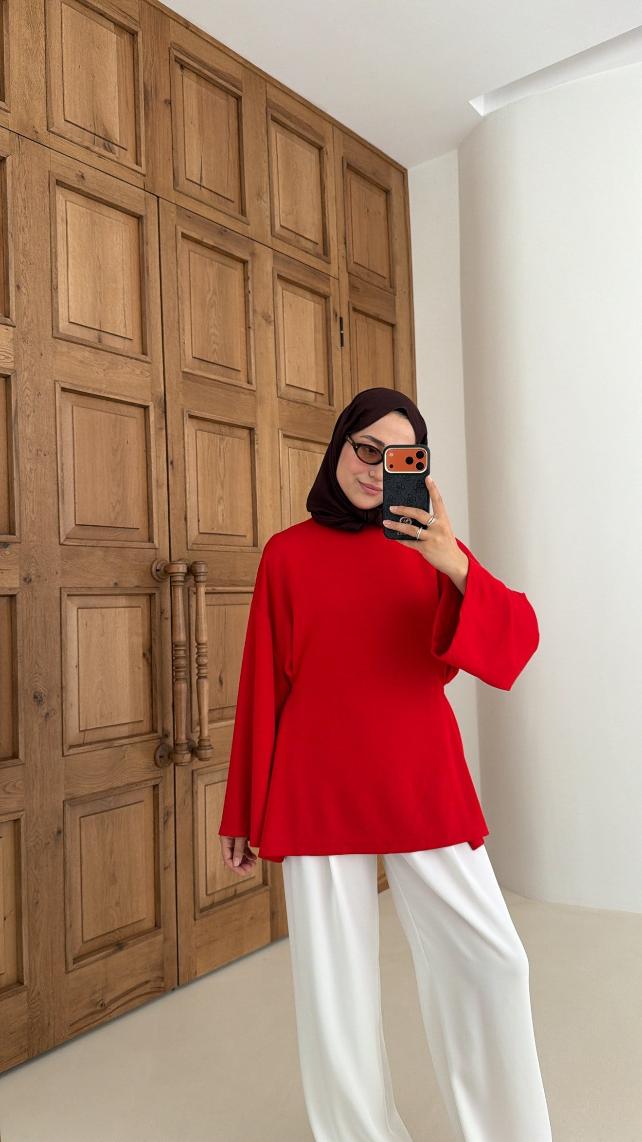 Alin Bağlamalı Tunik Kırmızı 