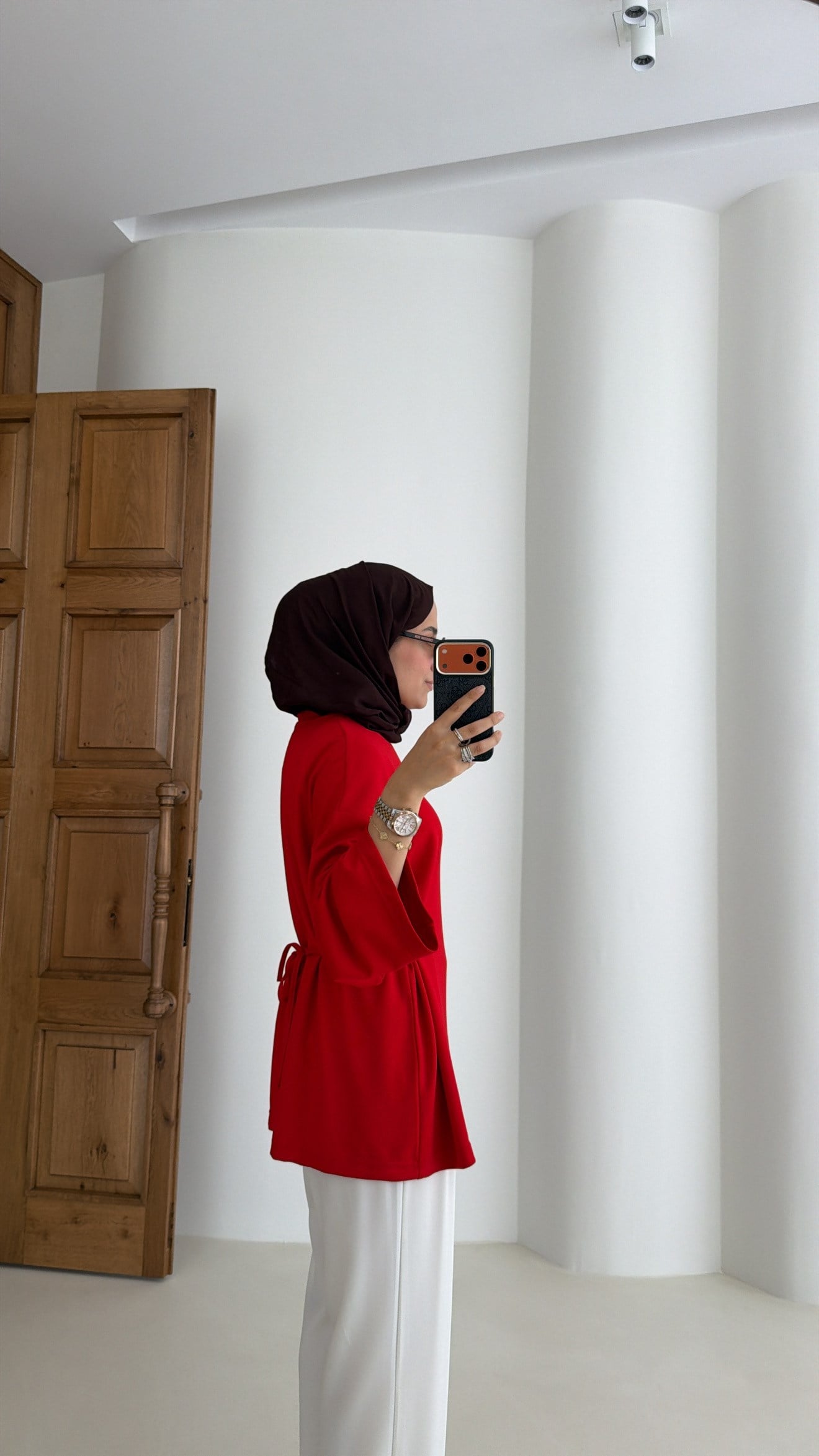 Alin Bağlamalı Tunik Kırmızı 