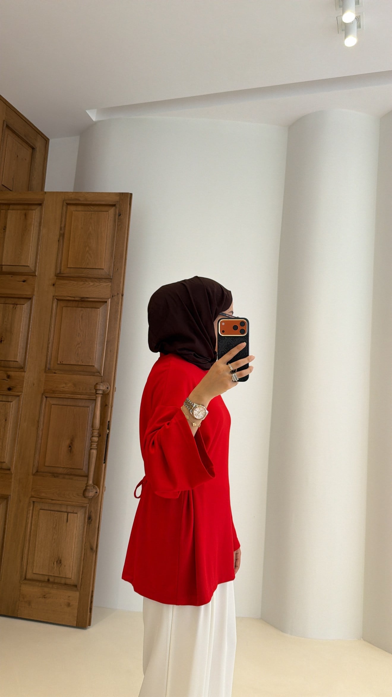 Alin Bağlamalı Tunik Kırmızı 