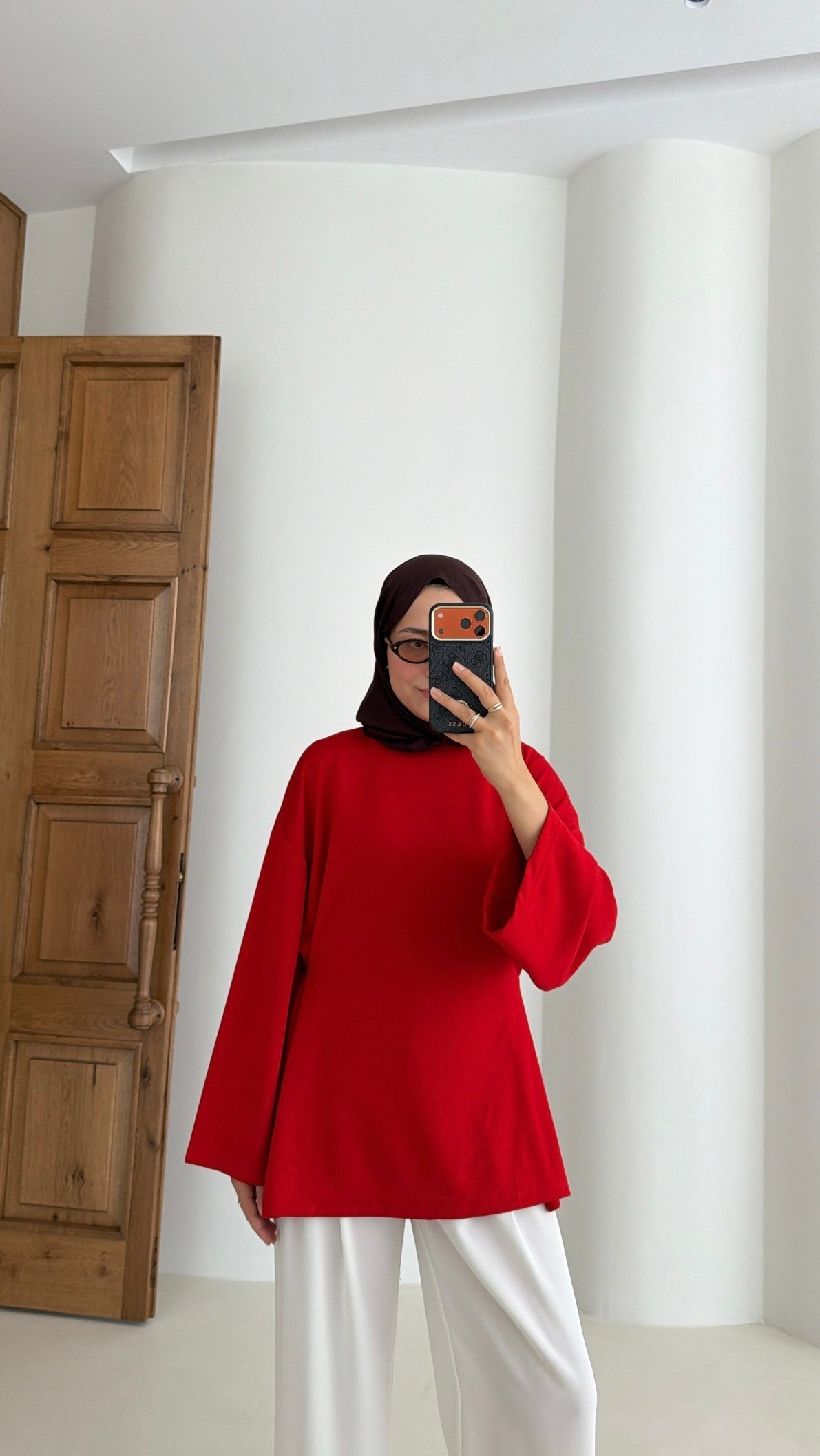 Alin Bağlamalı Tunik Kırmızı 