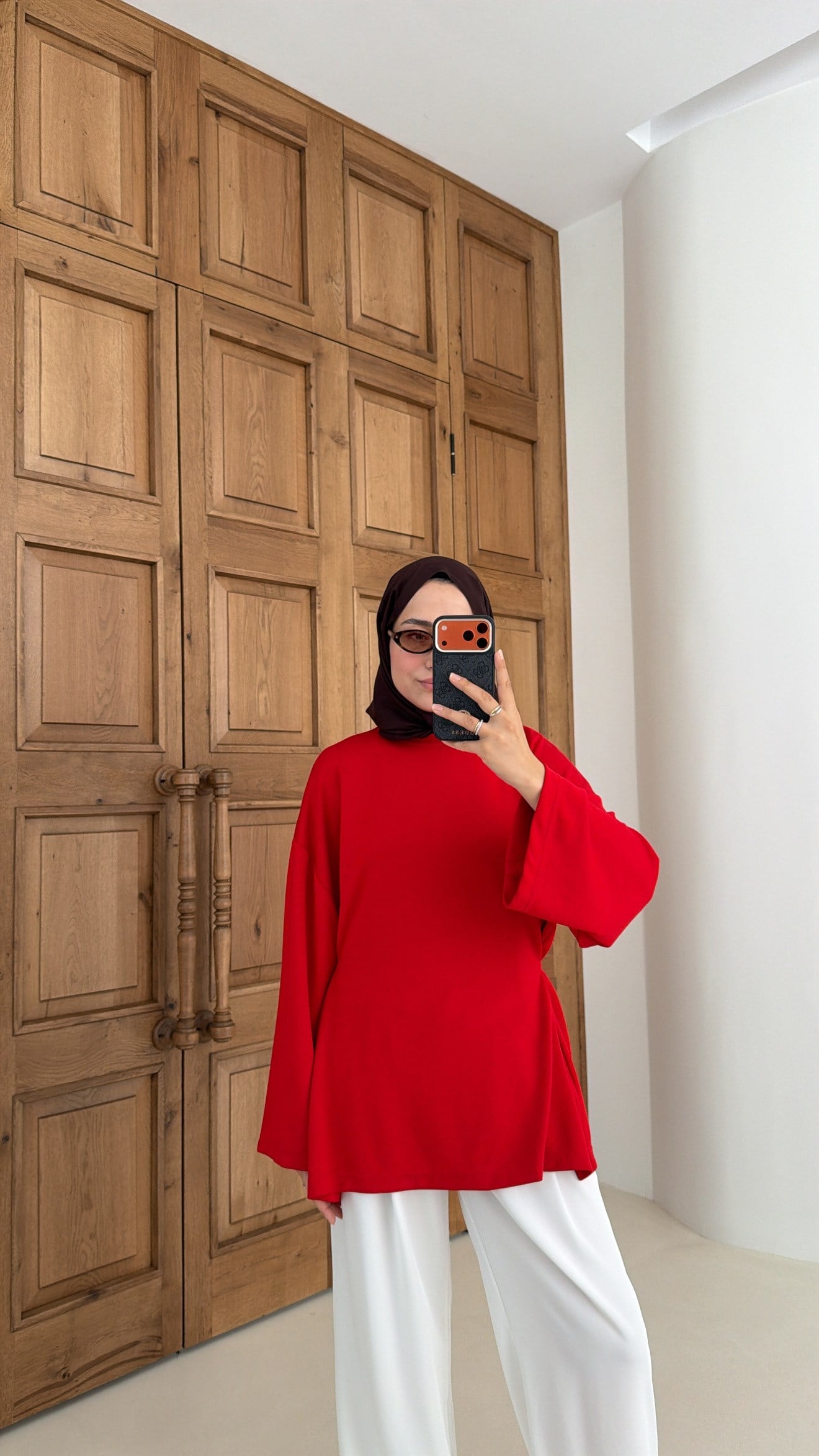 Alin Bağlamalı Tunik Kırmızı 