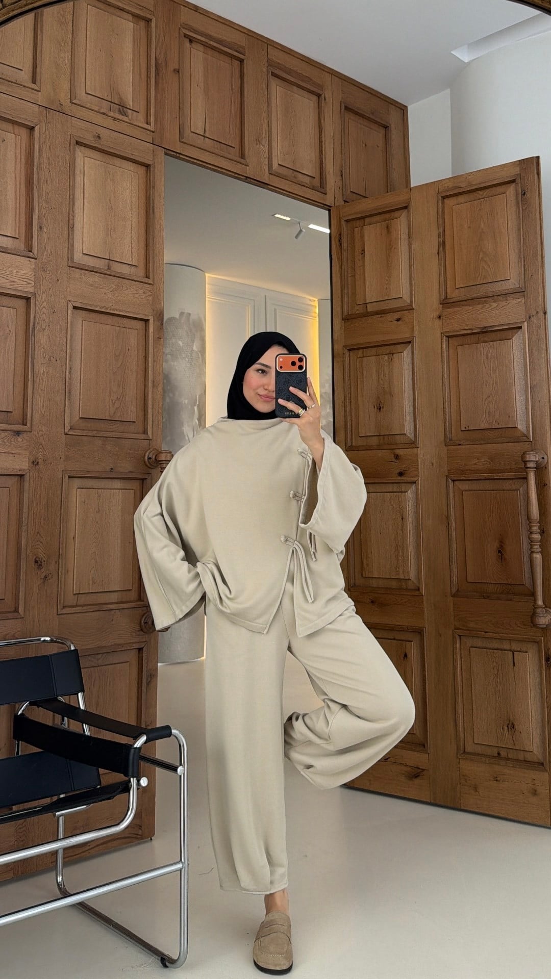 Alya Örgü Detaylı Takım Bej