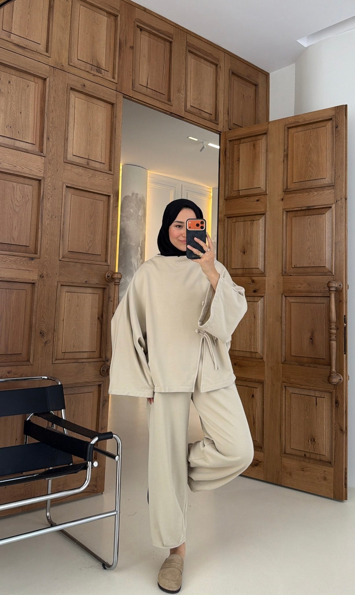 Alya Örgü Detaylı Takım Bej