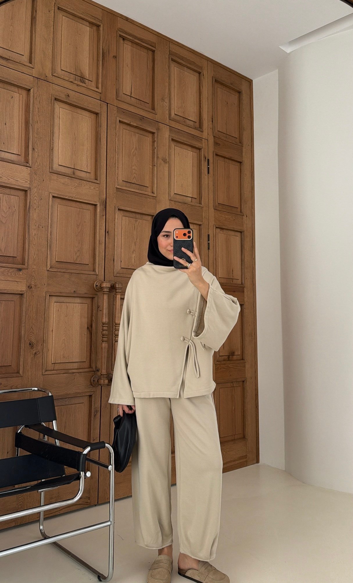Alya Örgü Detaylı Takım Bej