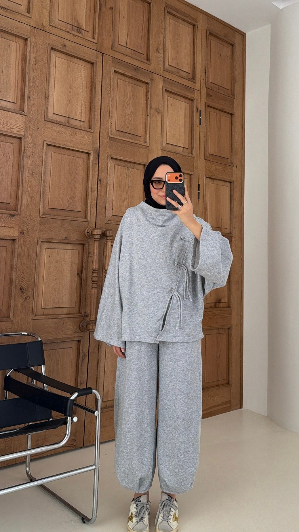 Alya Örgü Detaylı Takım Gri
