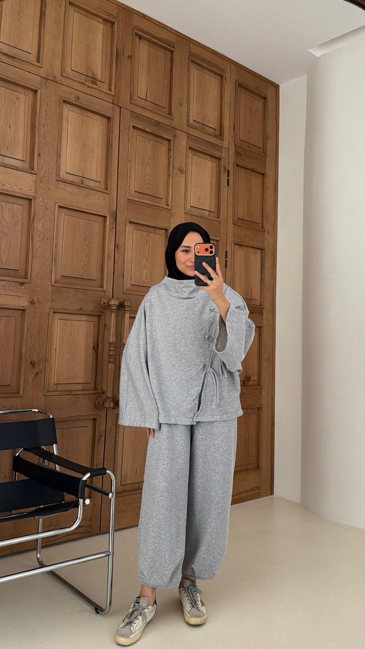 Alya Örgü Detaylı Takım Gri