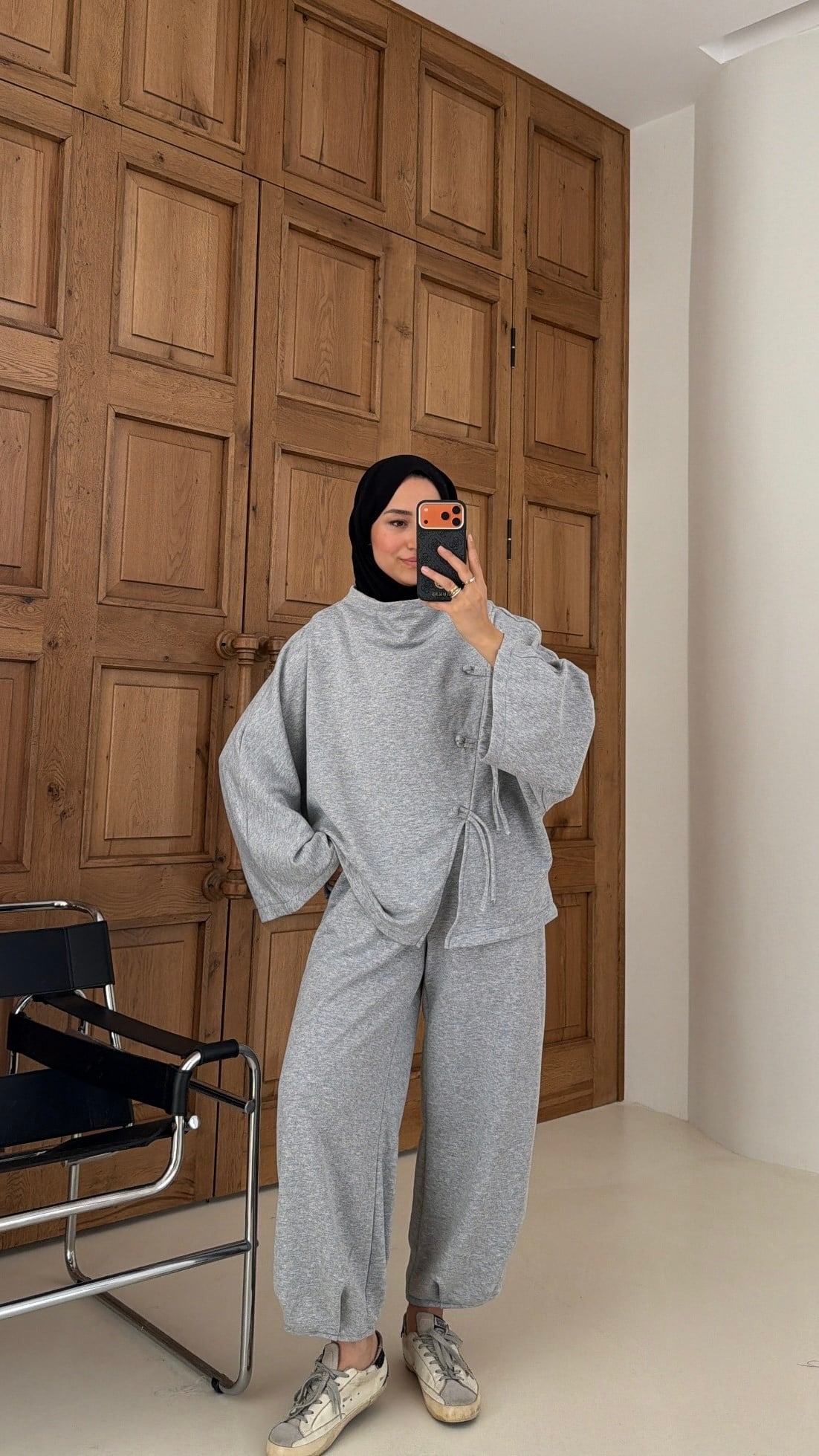 Alya Örgü Detaylı Takım Gri