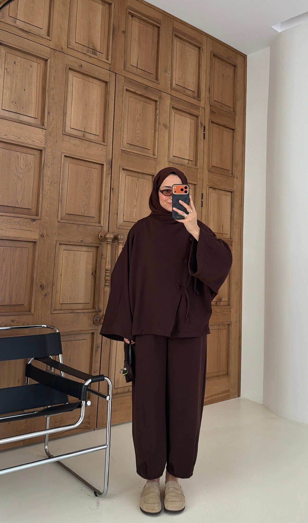 Alya Örgü Detaylı Takım Kahve 