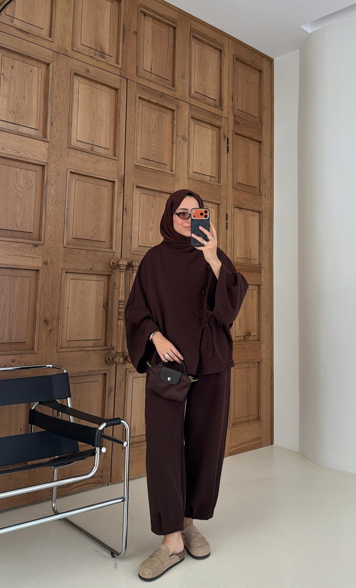 Alya Örgü Detaylı Takım Kahve 