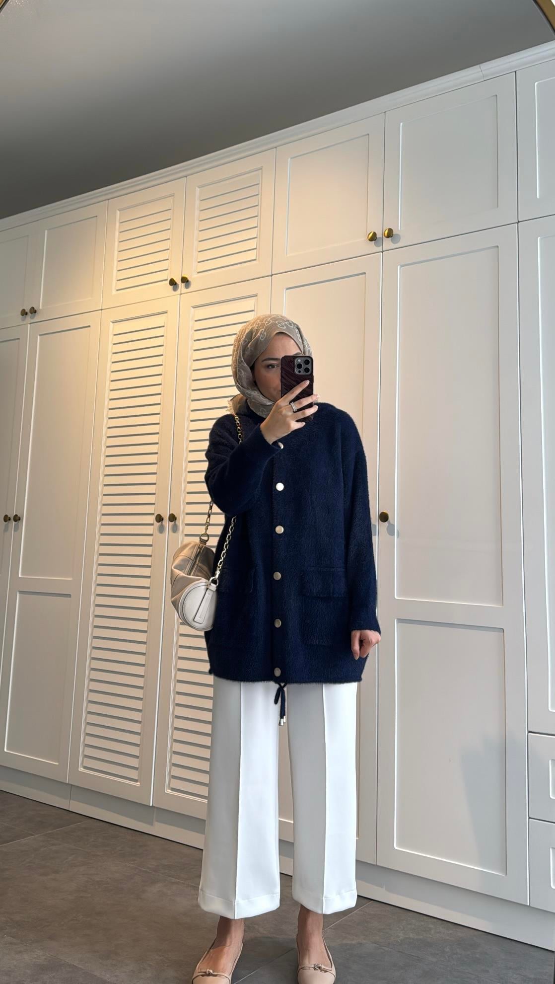 Angora Premium Hırka Lacivert