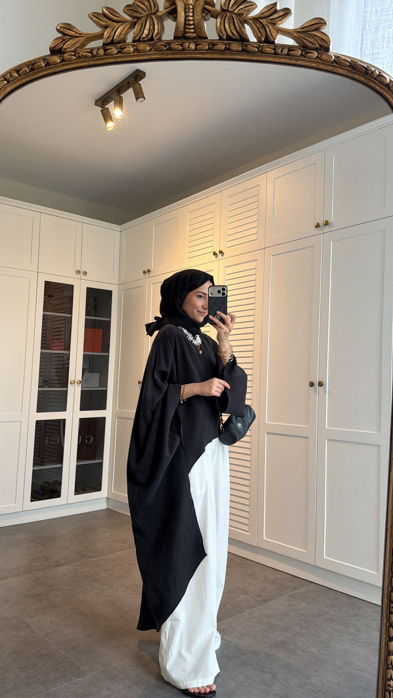 Arabik Asimetrik Üst Siyah