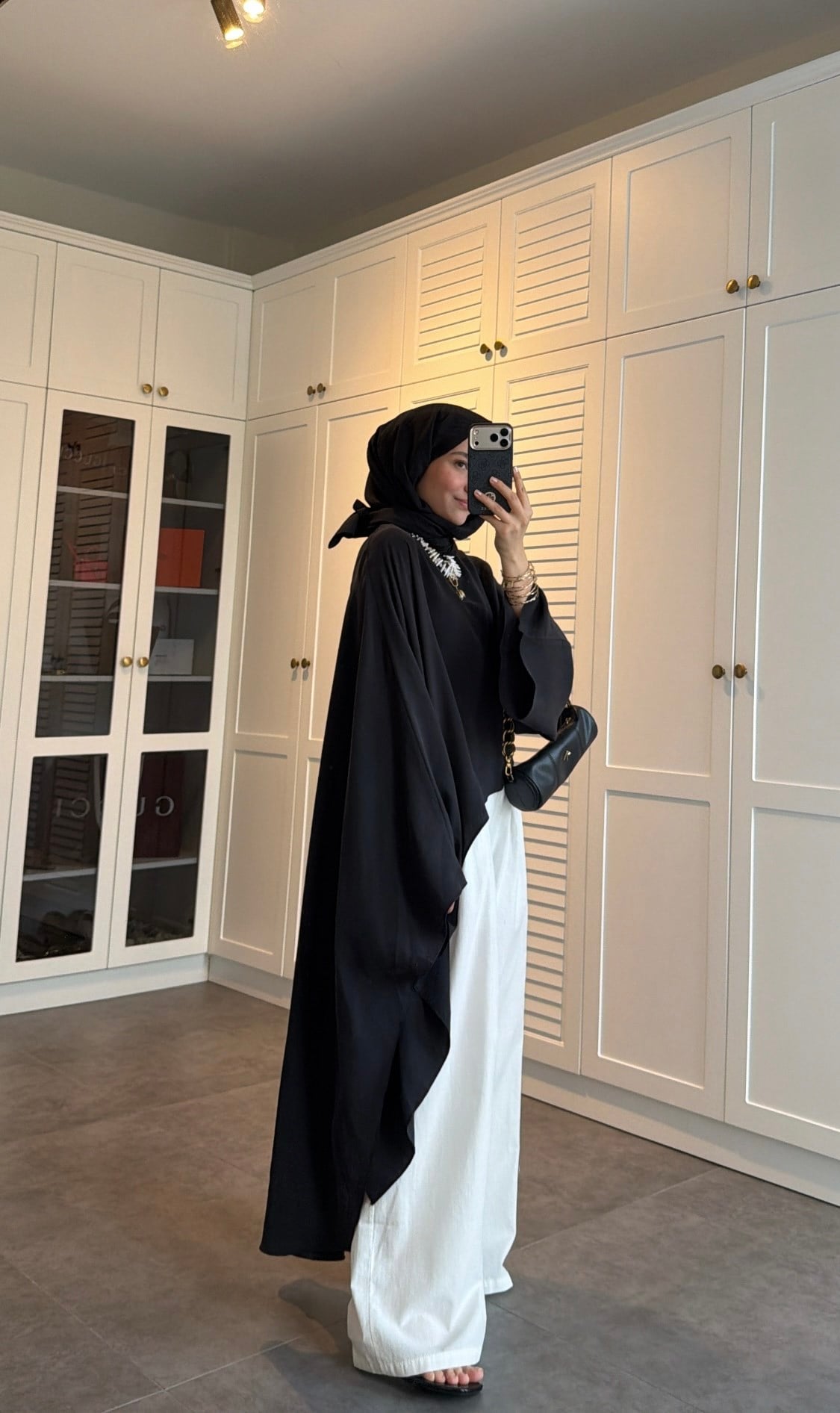Arabik Asimetrik Üst Siyah