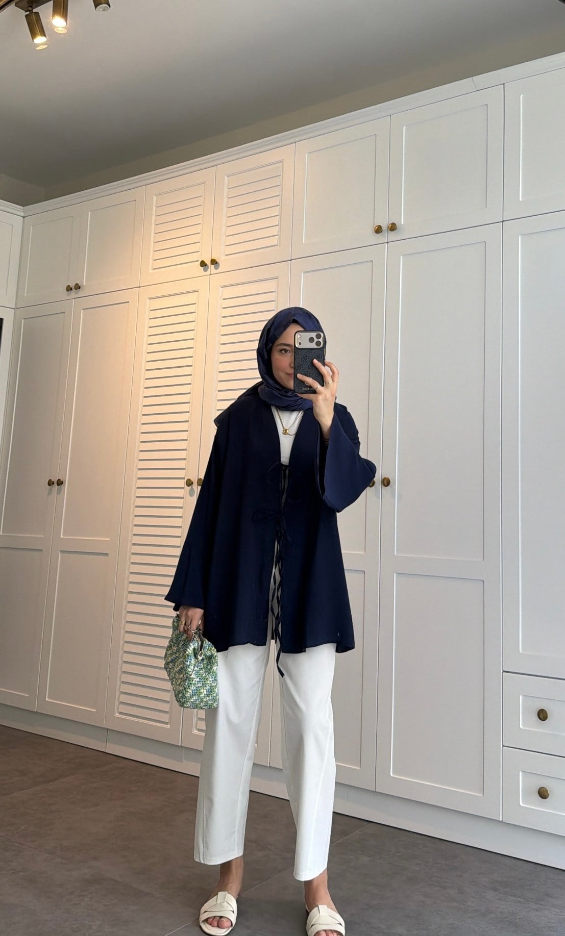 Bağlama Detay Kimono Lacivert