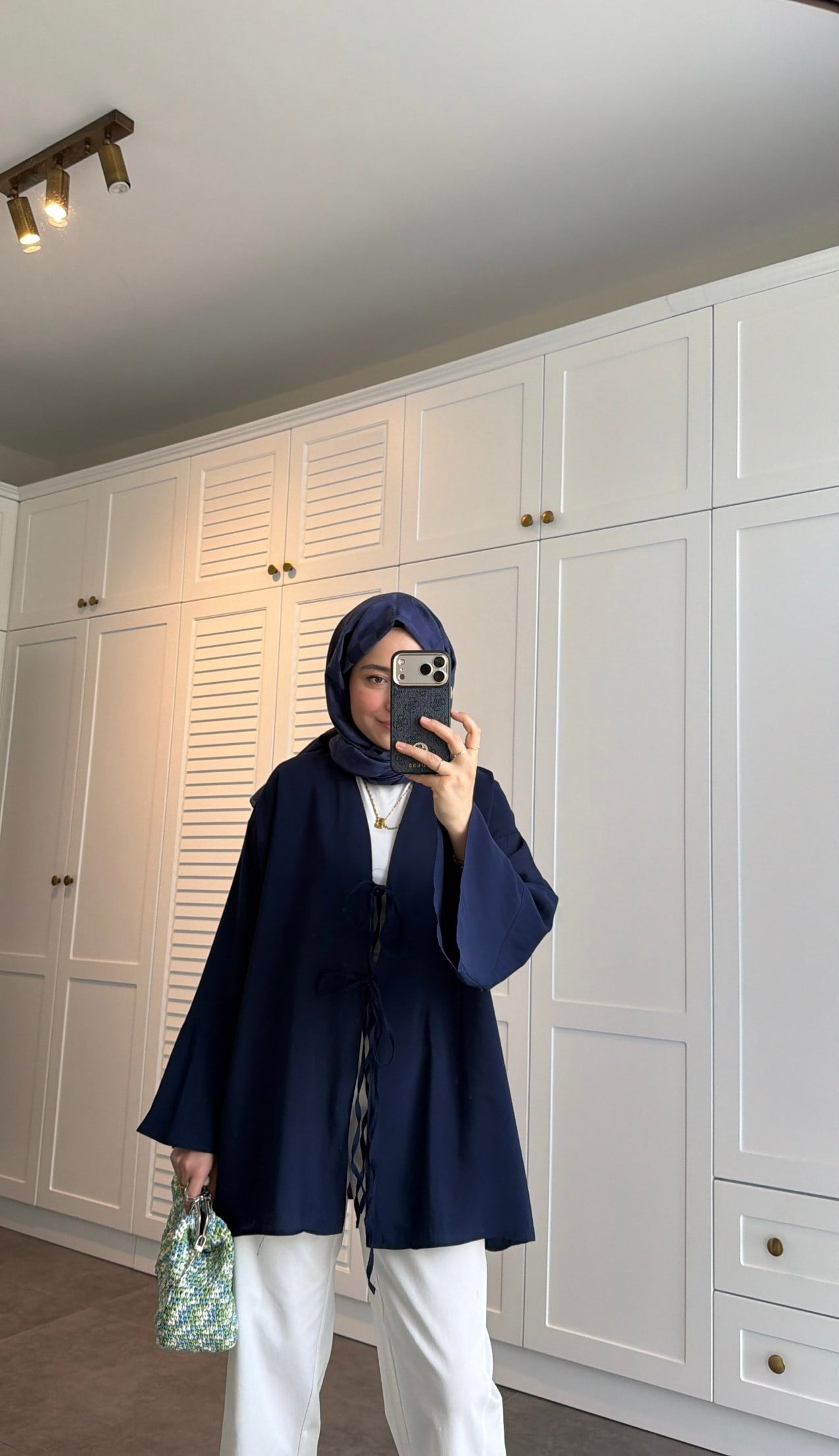 Bağlama Detay Kimono Lacivert