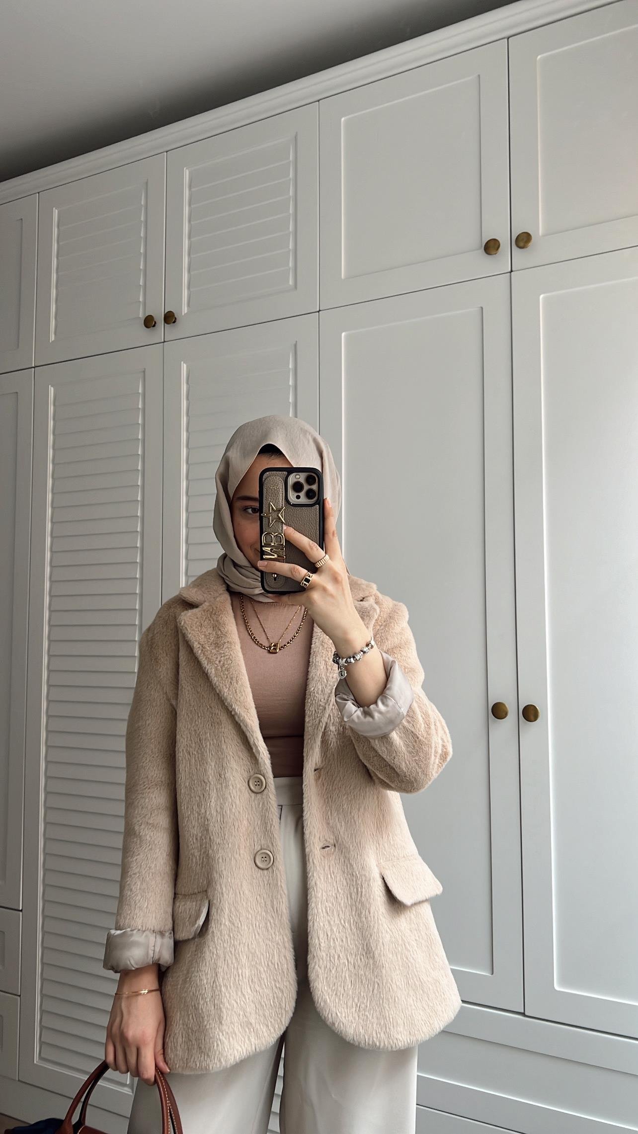 Bej Alpaka Blazer Ceket