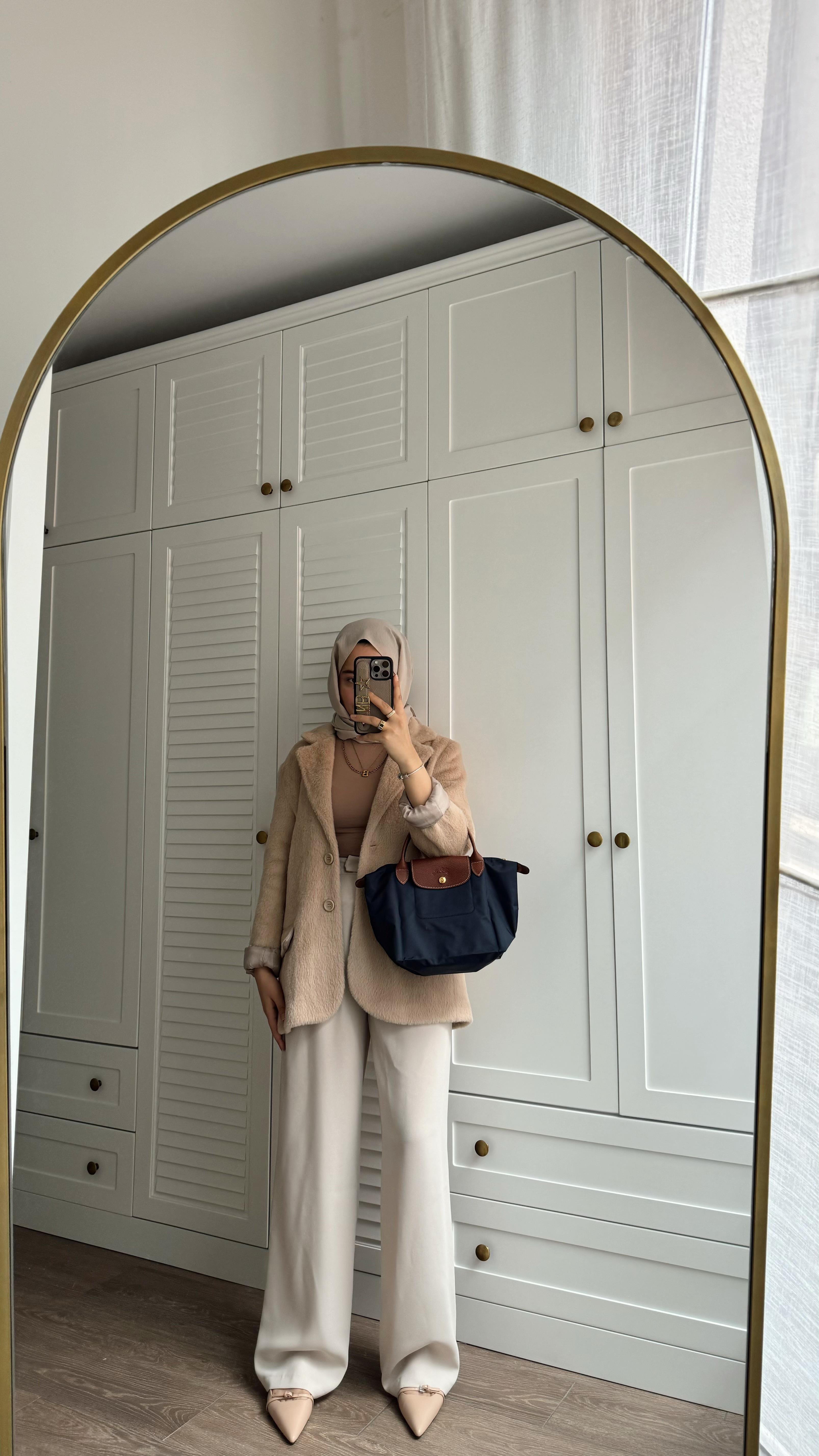 Bej Alpaka Blazer Ceket