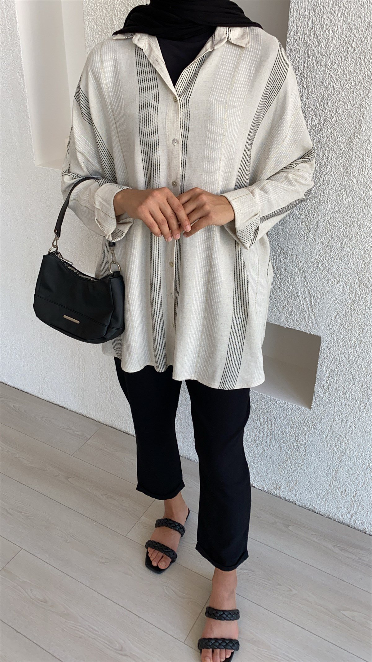 Bej Oversize Gömlek