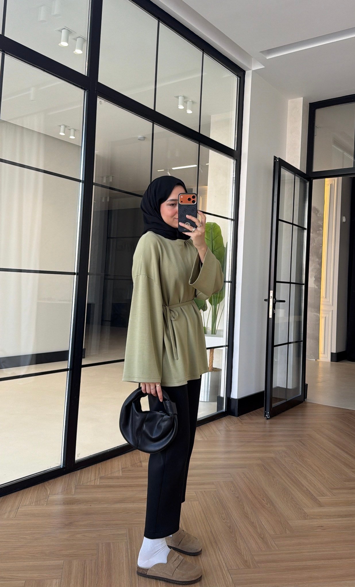 Biye Bağcıklı Tunik Haki