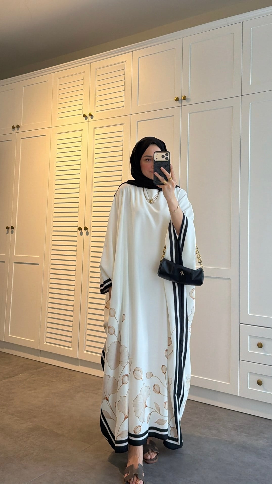 Çiçekli Kaftan Elbise 