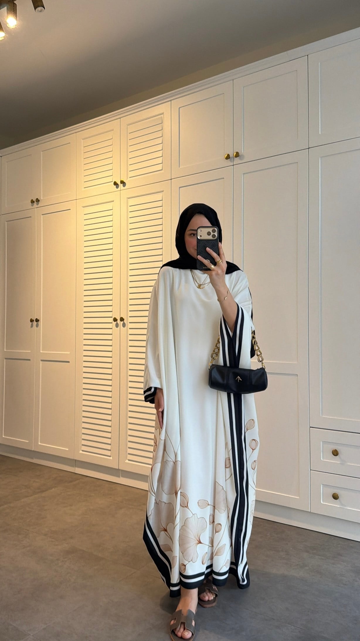 Çiçekli Kaftan Elbise 
