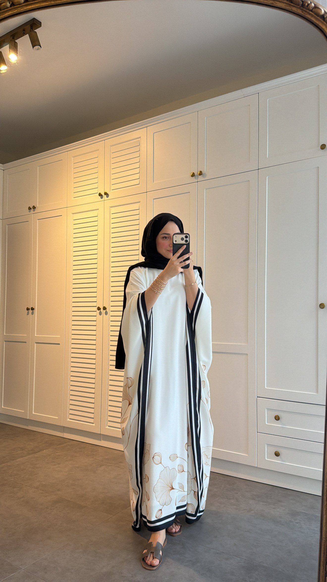 Çiçekli Kaftan Elbise 
