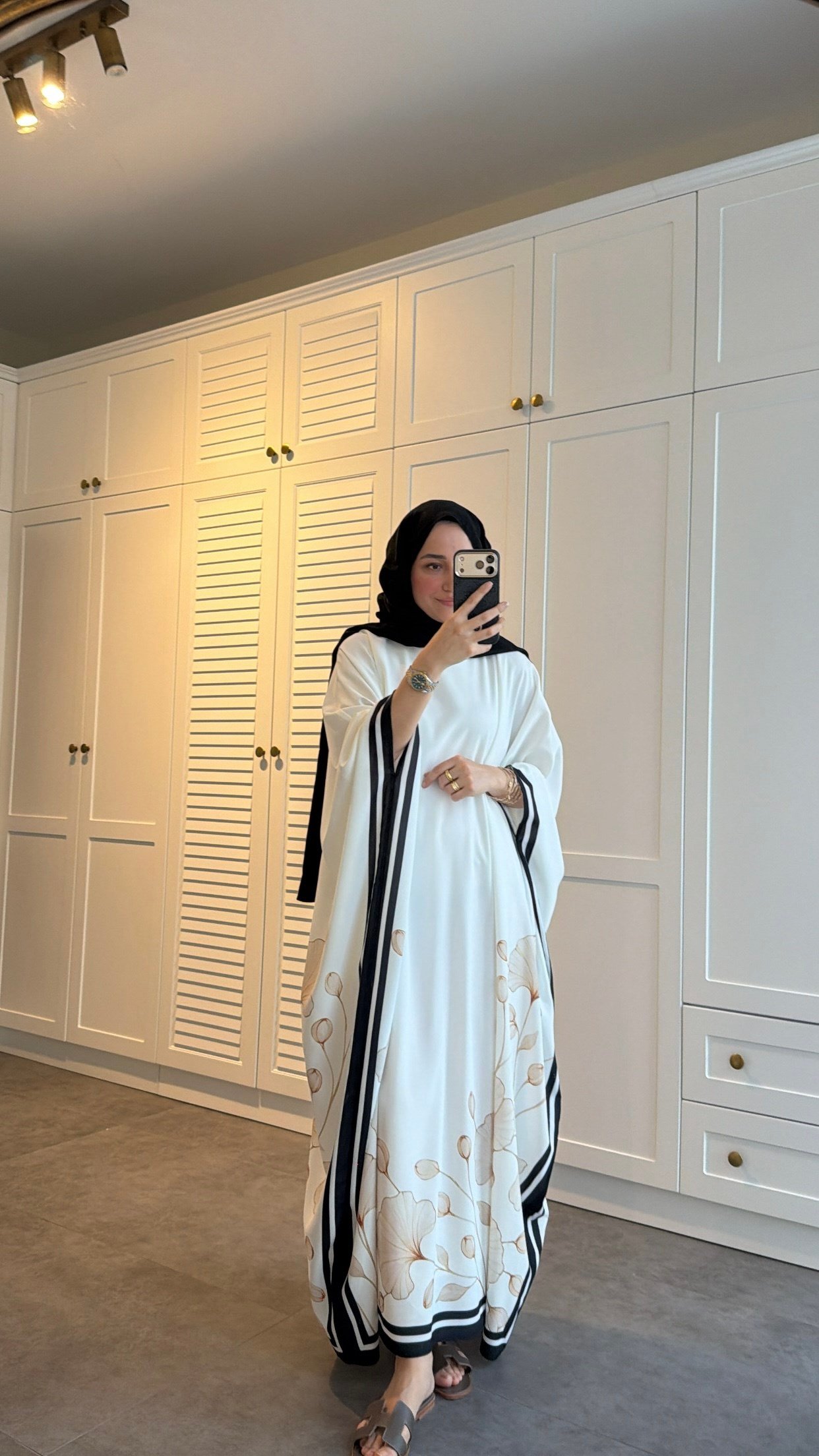 Çiçekli Kaftan Elbise 