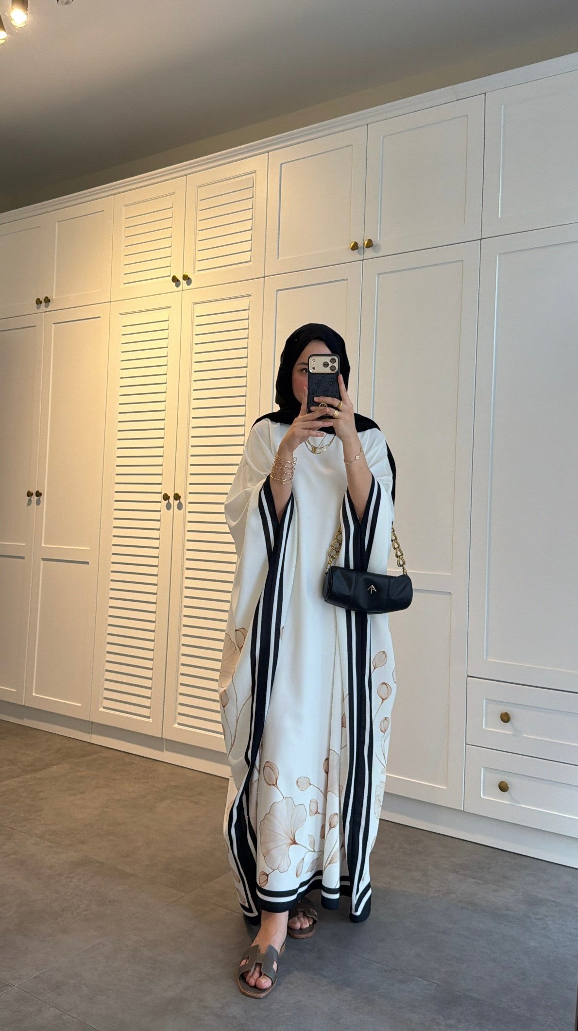Çiçekli Kaftan Elbise 