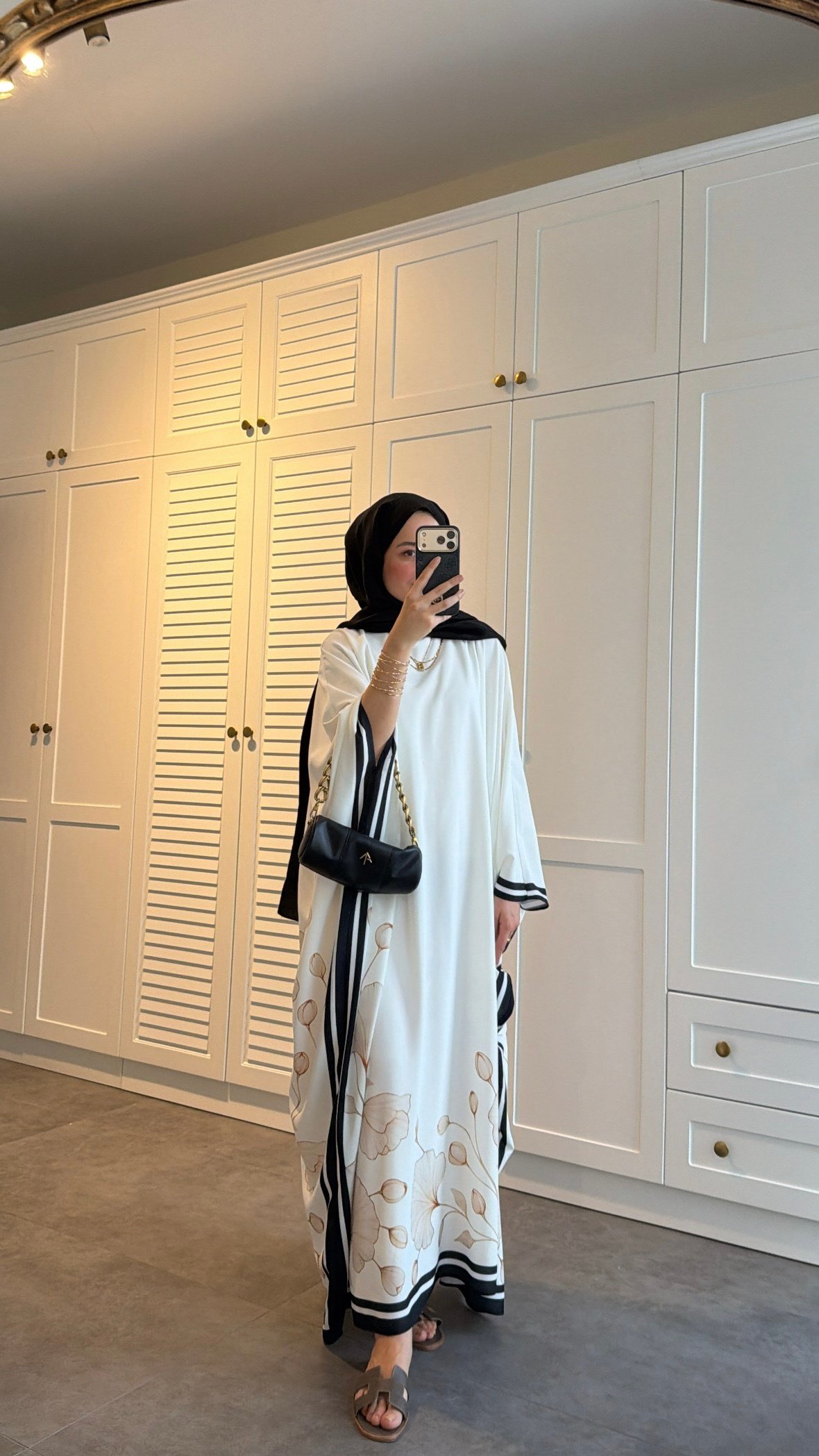 Çiçekli Kaftan Elbise 