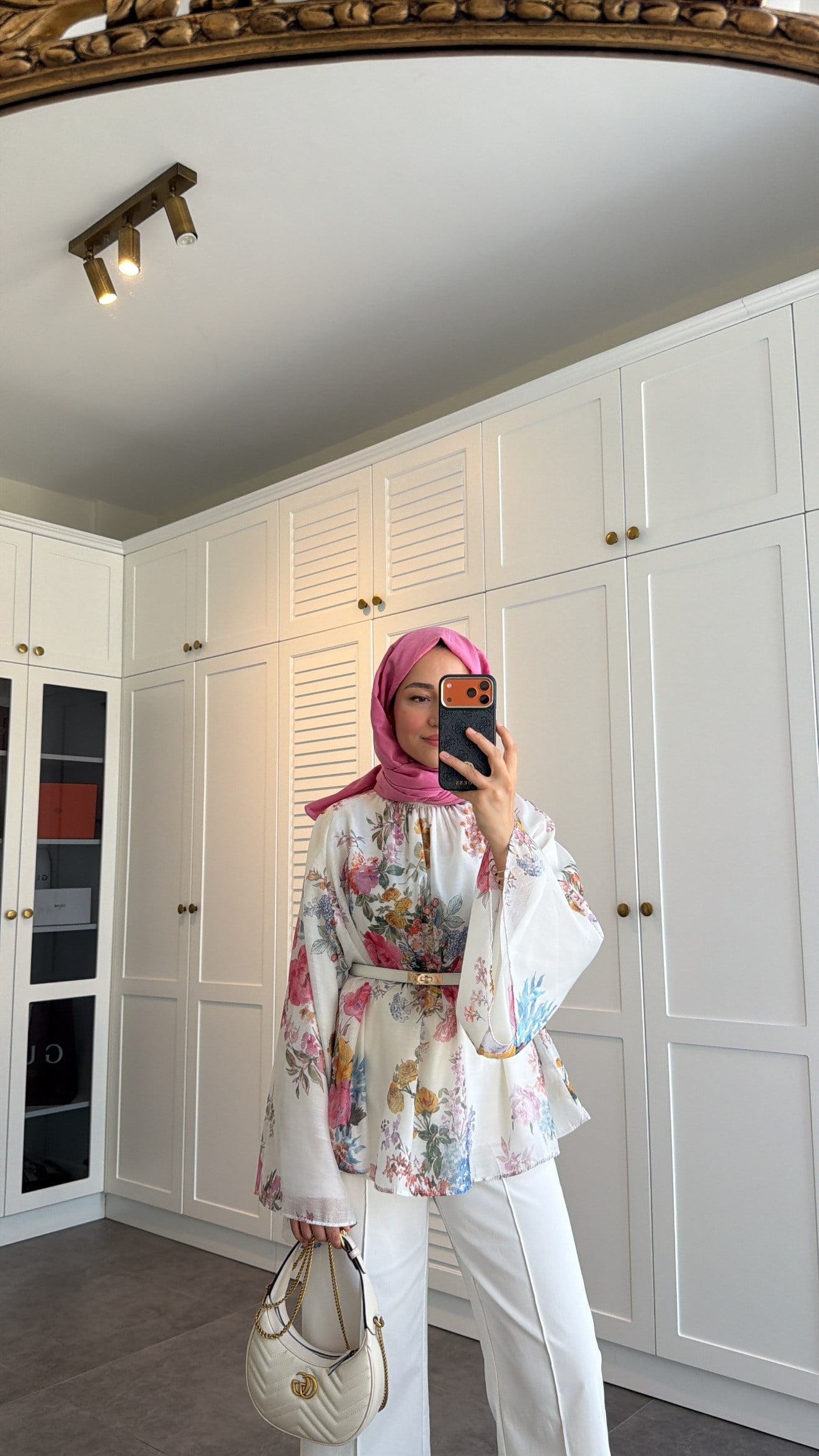 Çiçekli Vual Tunik Pembe