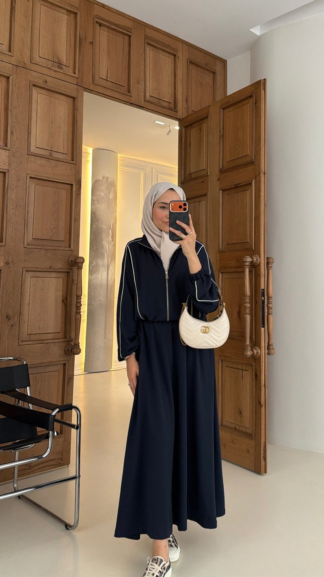 Çizgi Detay  Oysh Etekli Takım  Lacivert