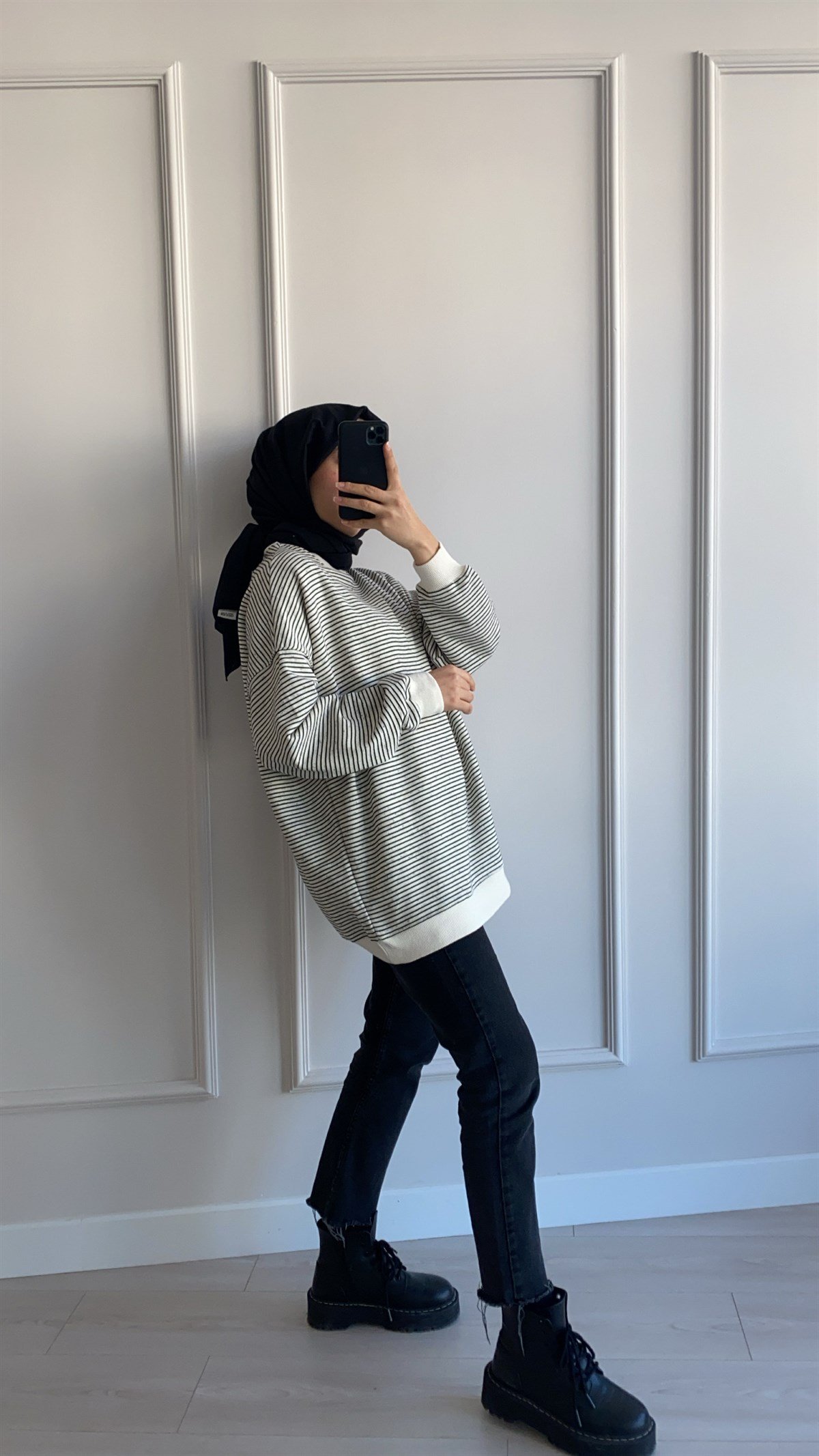 Çizgili Basic Sweatshirt