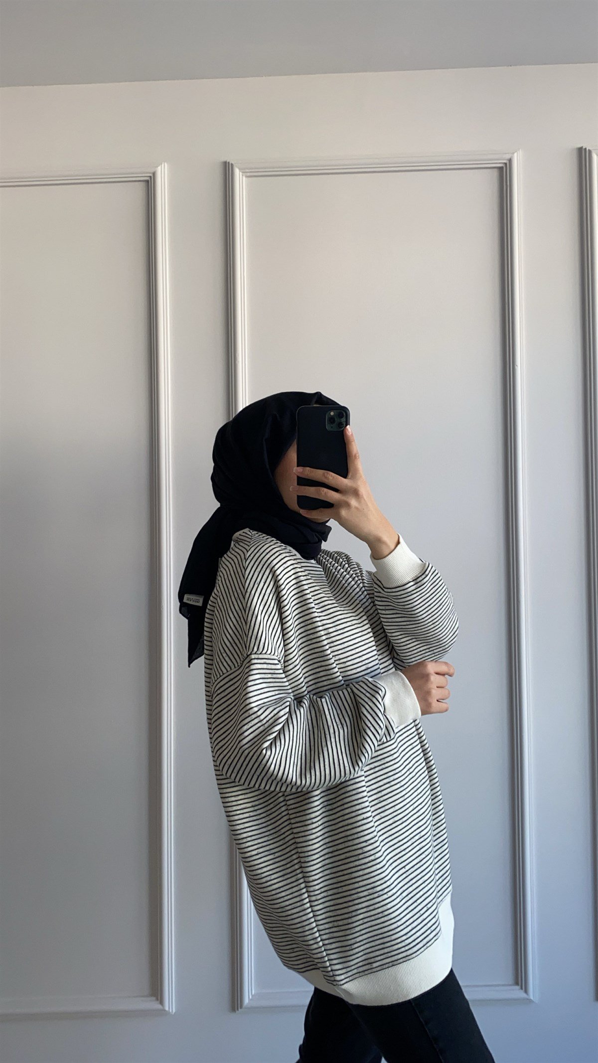 Çizgili Basic Sweatshirt
